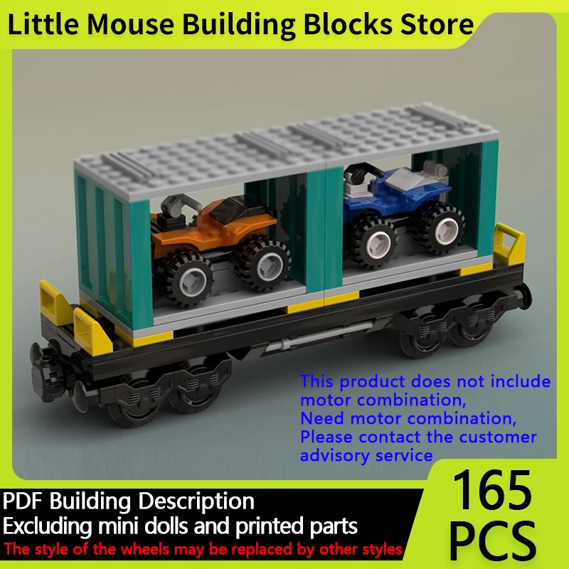

City Car Model MOC Building Bricks Flatbed Car And Cargo Container Modular Technology Gifts Holiday Assemble Children Toys Suit