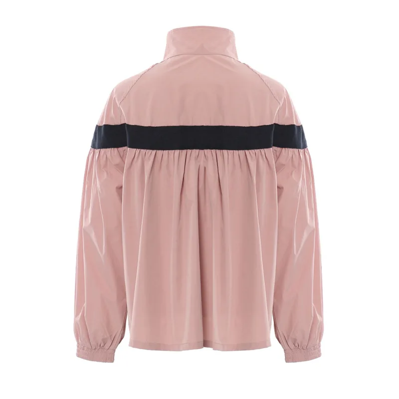 HKSH Women Chic Jacket Stand Collar Zipper Pleated Color Block Patchwork Fashion Tide Casual Coat New Spring Autumn 2026 HK19464
