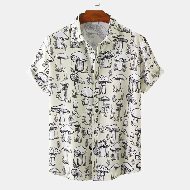 

Shirts for Men 2022 Summer New Men's Casual Fashion Hawaiian Short Sleeve Flower Shirt Men Clothing