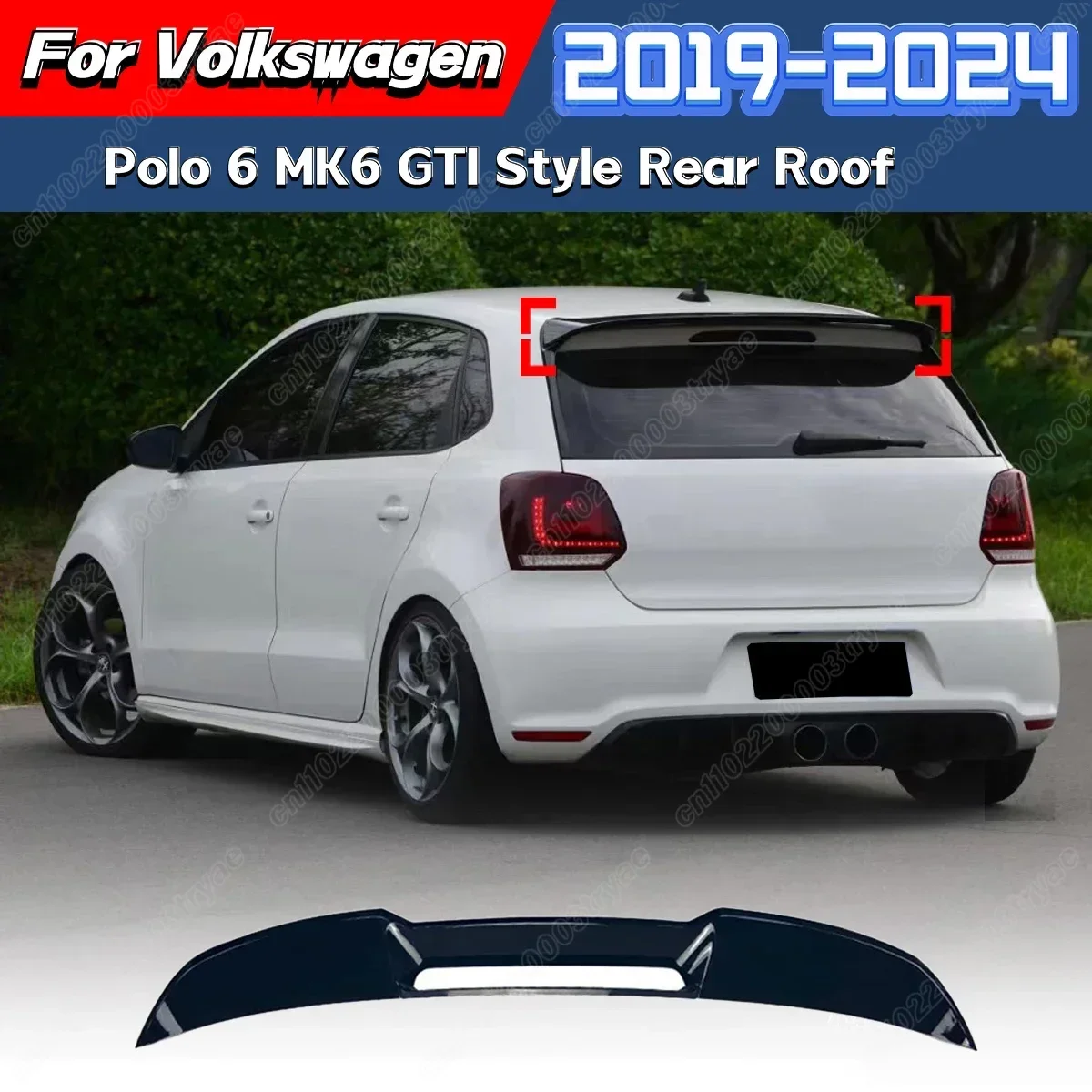 

For Volkswagen Polo 6 MK6 2019 2020 2021 2022 2023 2024 Rear Roof Spoiler Splitter Rear Wing Trunk Rear Wing Modification Kit