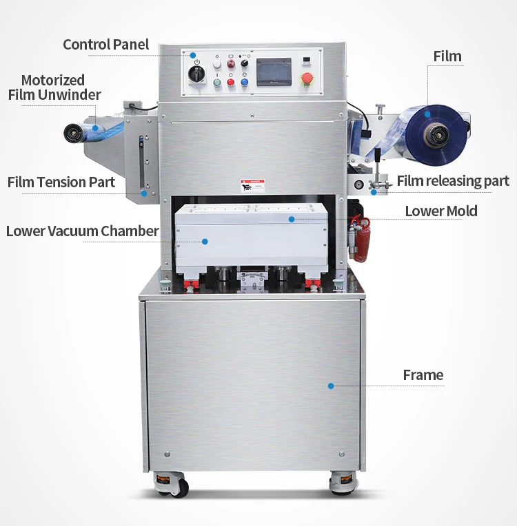Intelligent Vacuum Skin Packaging Machine for Prepared Food | Automated VSP Sealer with Touch Screen
