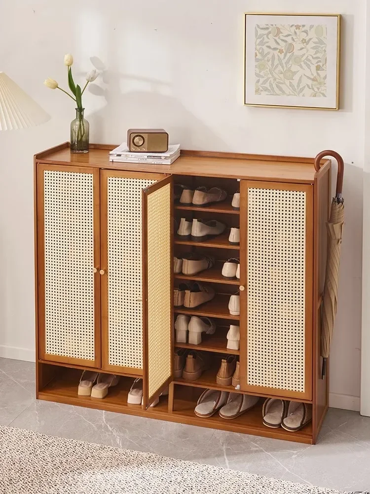 Shoe cabinet door storage dust-proof large-capacity simple shoe rack multi-layer economical solid wood dormitory rack