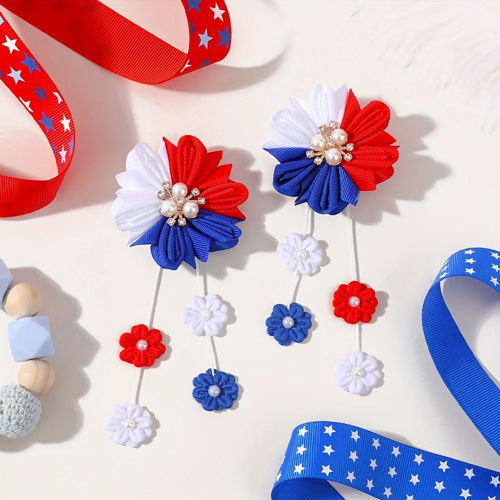 2 teile/satz Blume Haar Clips mit Blume Quaste Faux Perle Haarnadeln für Baby Mädchen Nette Barrettes Kopfbedeckungen Kinder Haar Zubehör