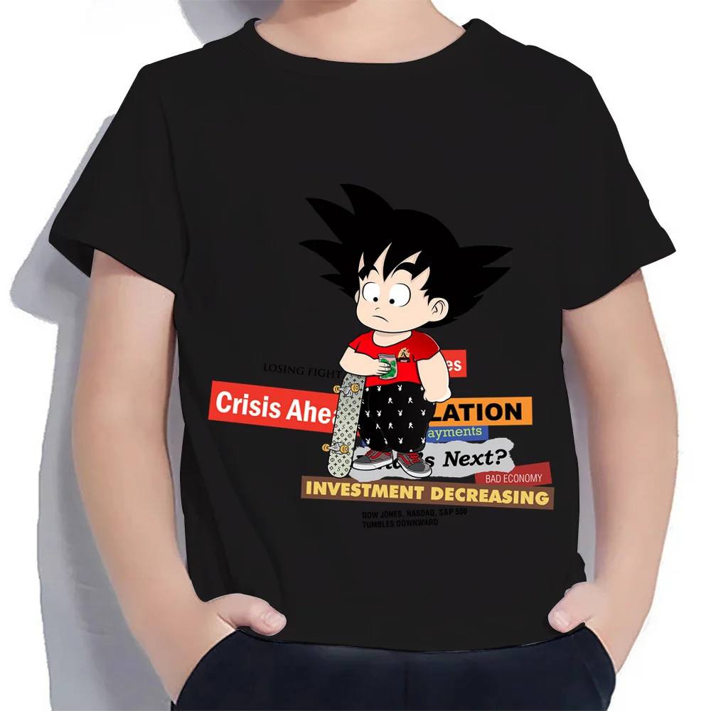 Boys Wear Dragon Ball Goku Vegeta Fashion Children's T-shirt High Street T-shirt for a Boy Tops Trend Lovely Anime Sizes 100-160