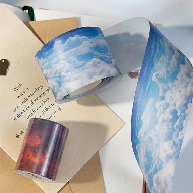 

ABBP-декоративная бумажная лента Васи, 6 шт., винтажные клейкие ленты с облаками в небе для ведения журнала Bullet