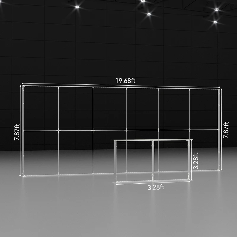 Sistema de pared de cabina de exposición retroiluminada Modular personalizable de 3x6m, pantalla de caja de luz publicitaria emergente portátil de 10x20 pies