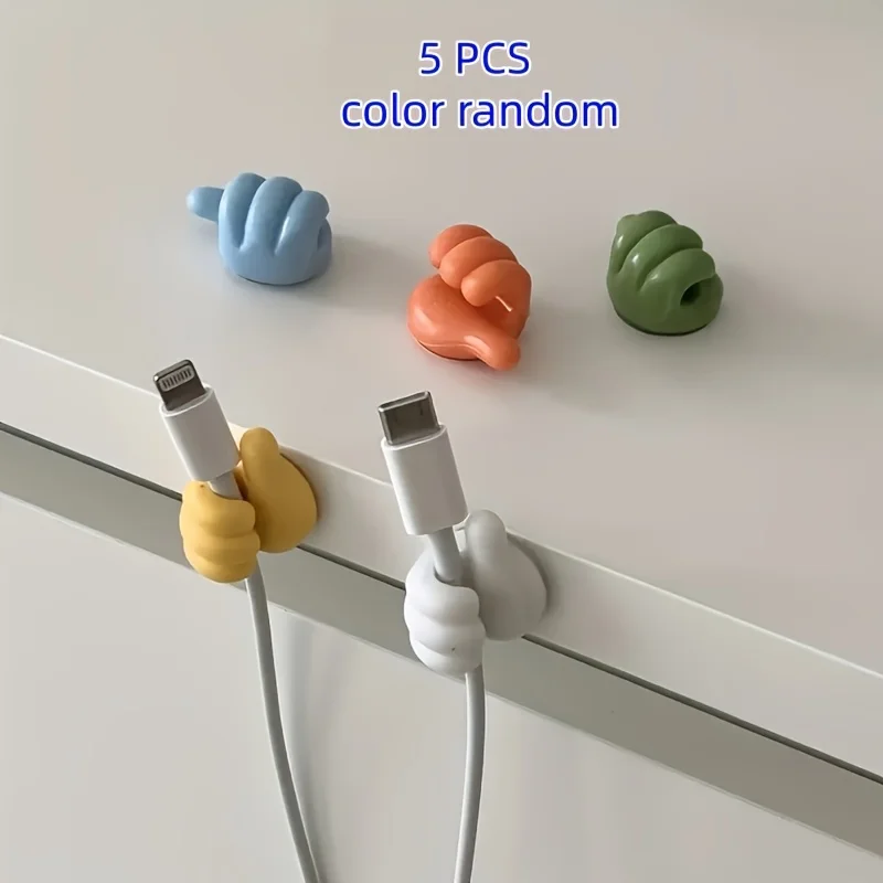 

5PCS Thumb Cable Organizer, Self Adhesive Cord Clip, No Drill Wire Management for Desk Home Office, Kitchen Gift