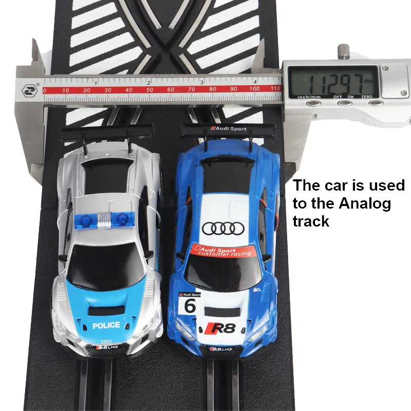 Analog Slot Car Racing R8 Police 1 43 Set Electric Coche Gift Kids For Scalextric Compact Go Ninco Scx Cars Toy