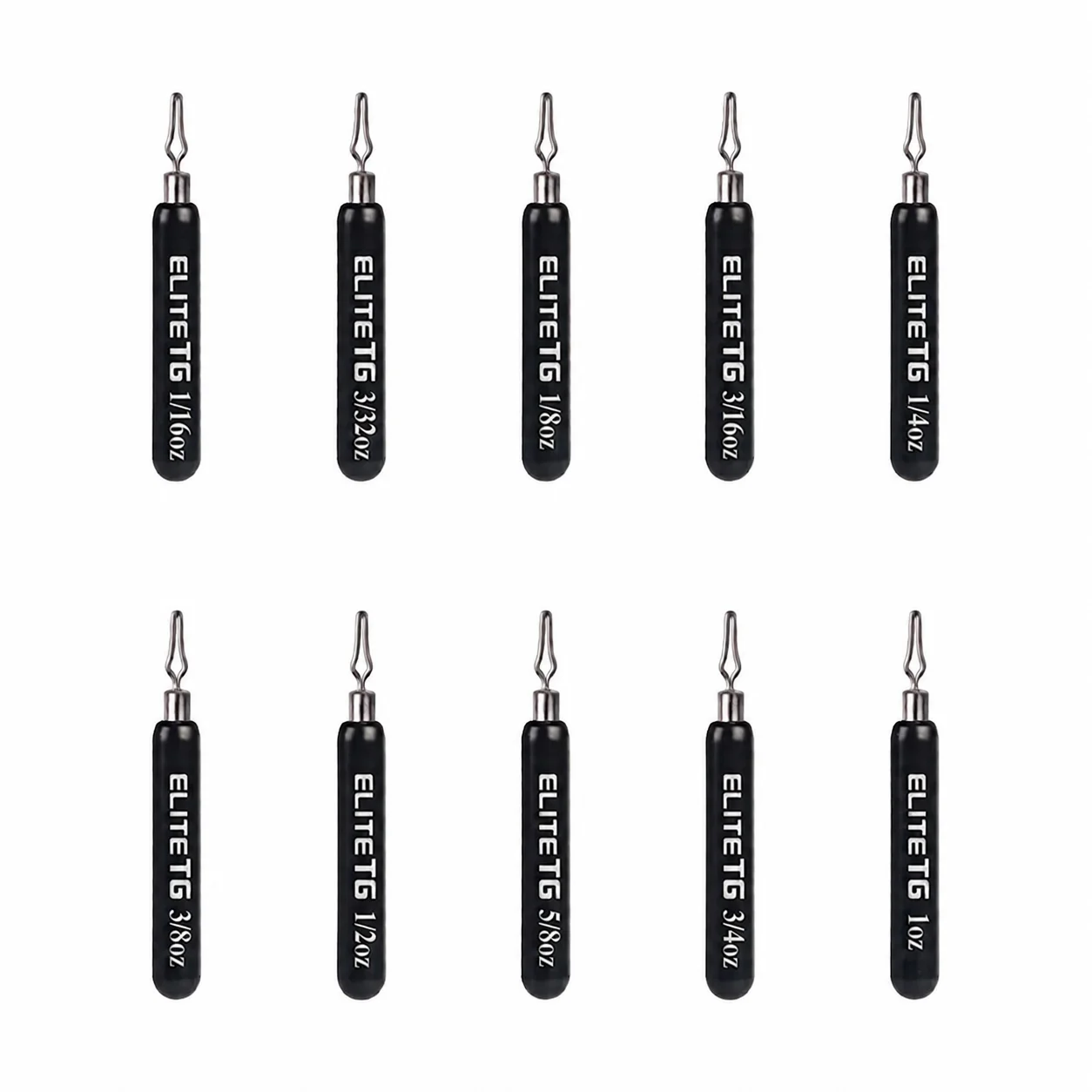 Elite TG Tungsten Skinny Drop Shot Gewichte mit drehbarem Schnurclip 1,8-28g Angelzubehör