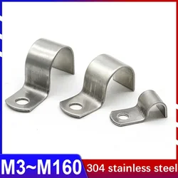 304 Stainless Steel P-type Single Side Pipe Clamp Half Single Hole Thickened Riding Card Throat Hoop Ohm Tube Card M3 M6 M8~M160