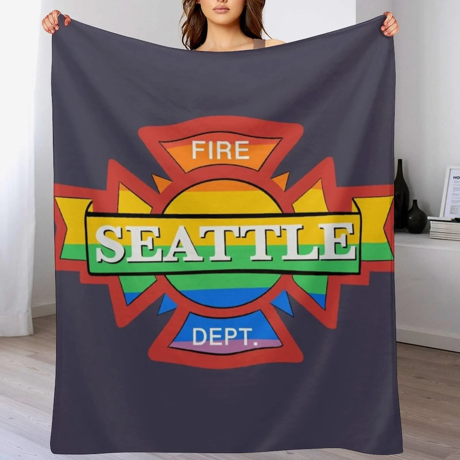 

Station 19 Pride Logo Throw Blanket Easy Care Comfortable Blanket for Couch