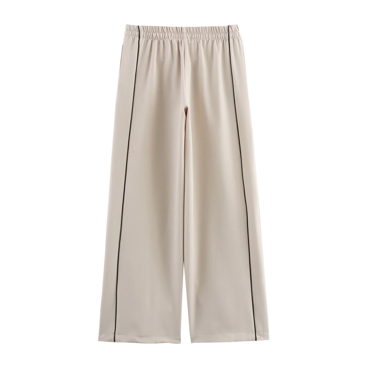 Women Stripe Lady Pants Trousers Strethy Waist Female Pants