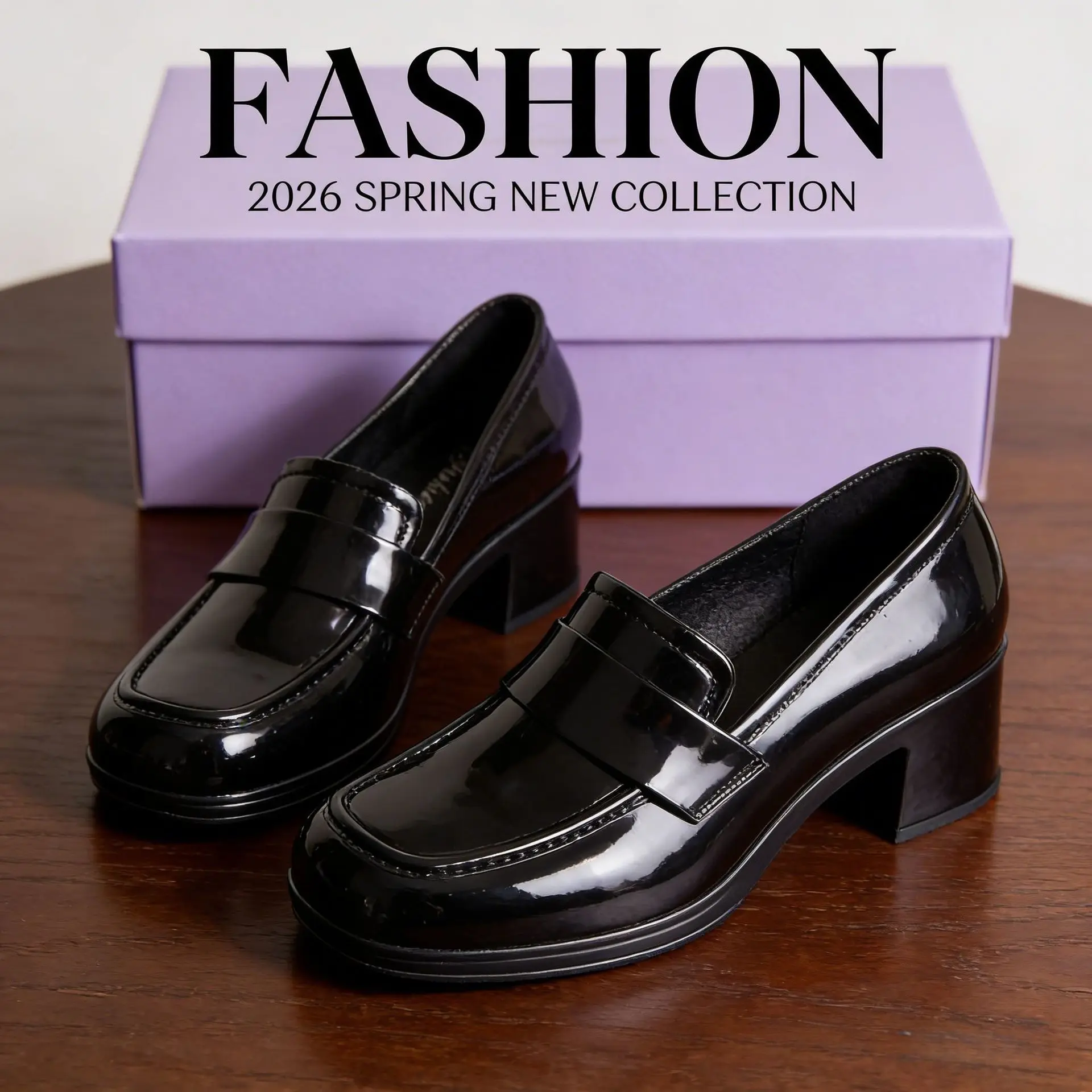 2026 Neue Retro-Loafer, Japanischer Stil Quadratischer Absatz High Heels, Alltägliche Luxus-Damenschuhe in Unifarben, Elegante Mary Jane Schuhe