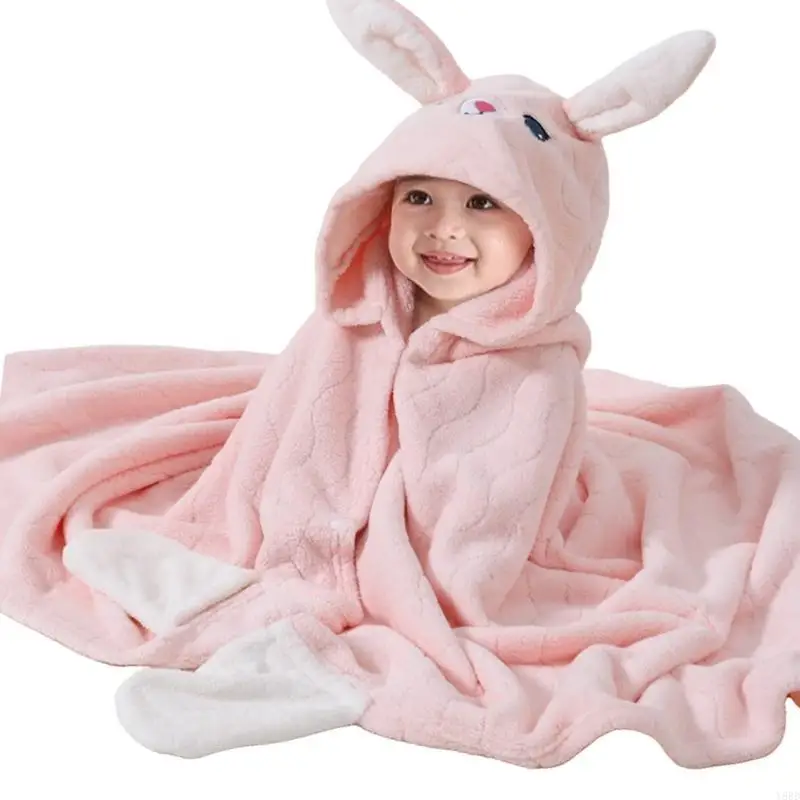 

Y88D Lovely Animal Hooded Kids Bath Towel, Soft and Breathable Comfortable Bathrobe for Bath, Pool, and Beach Play