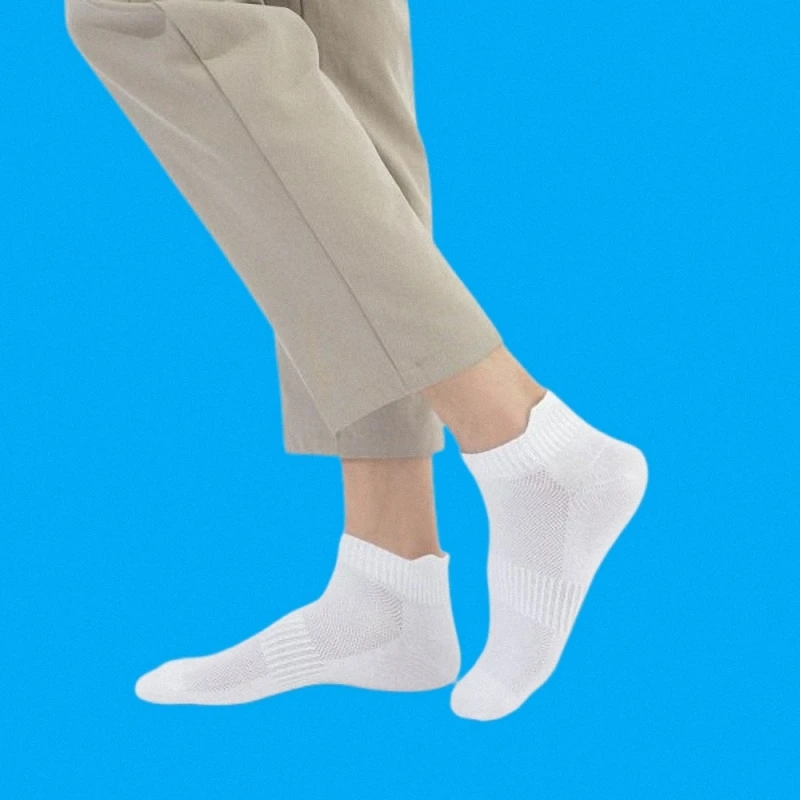 Calcetines deportivos de algodón para hombre, medias náuticas de malla fina transpirable, absorbentes del sudor, de Color sólido, para verano, 5/10 pares