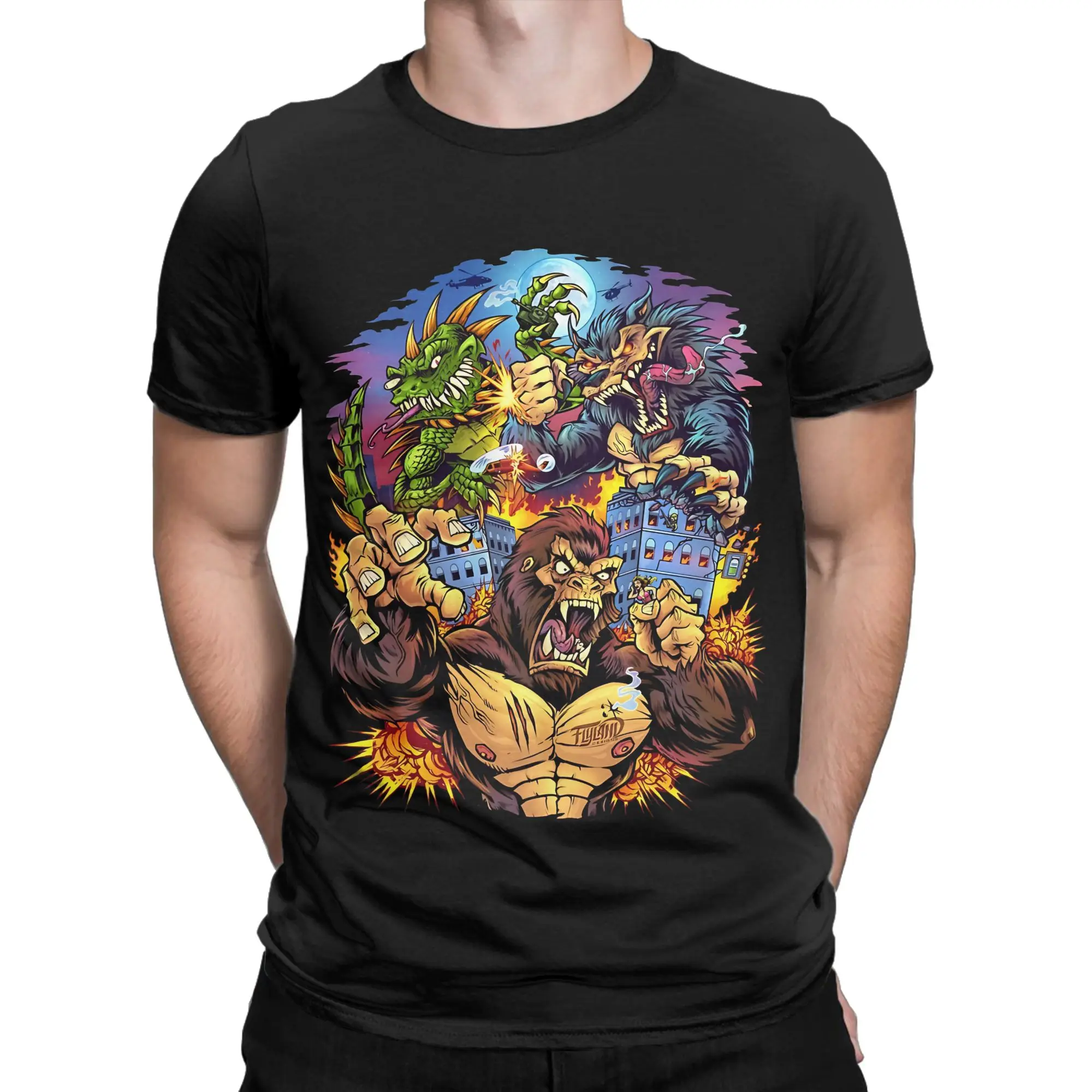 Massive Ape Monster Classic Rampage Funny Graphic 100% Cotton T-Shirt Tops Tees For Men