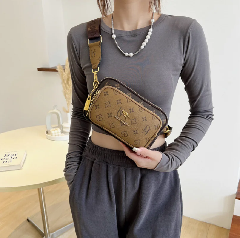 New Women's Fashion Luxury Designer Wallet High Quality Leather Printing Long Purse Clutch Bag Shoulder Bags Crossbody Chest Bag