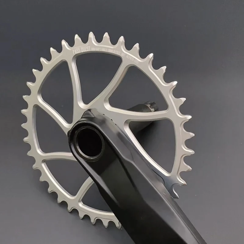 

PASS QUEST Three Nails 0mm Offset MTB/Gravel Bike Narrow Wide Chainring 30T-48T ROUND OVAL Silver and Black Bicycle Accessories