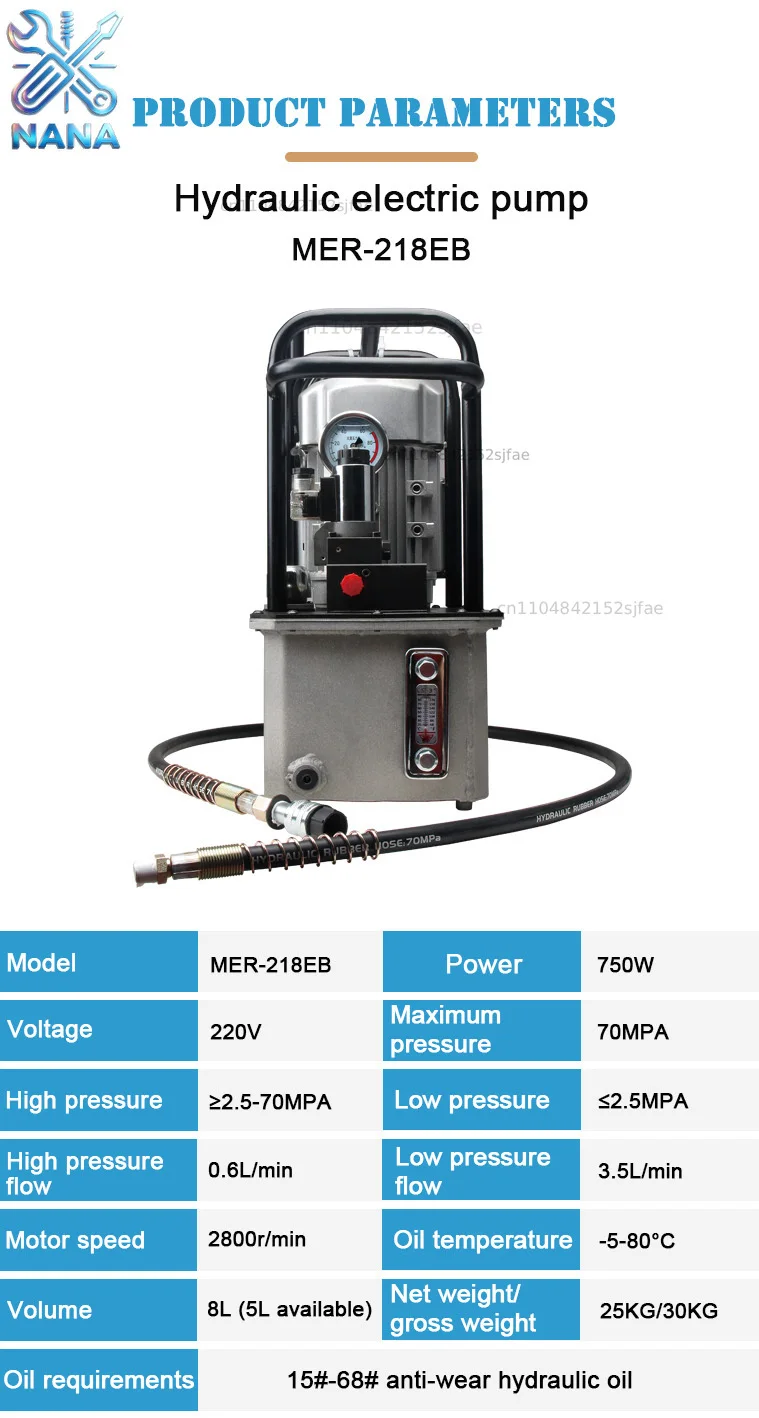 Electric Hydraulic 700 Bar High-Pressure Oil Pump Single Action 220V/380V Piston Structure