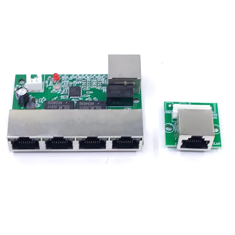 Mini PCBA 5 Ports Networkmini ethernet switch module 10/100Mbps 5V 12V 15V 18V 24V