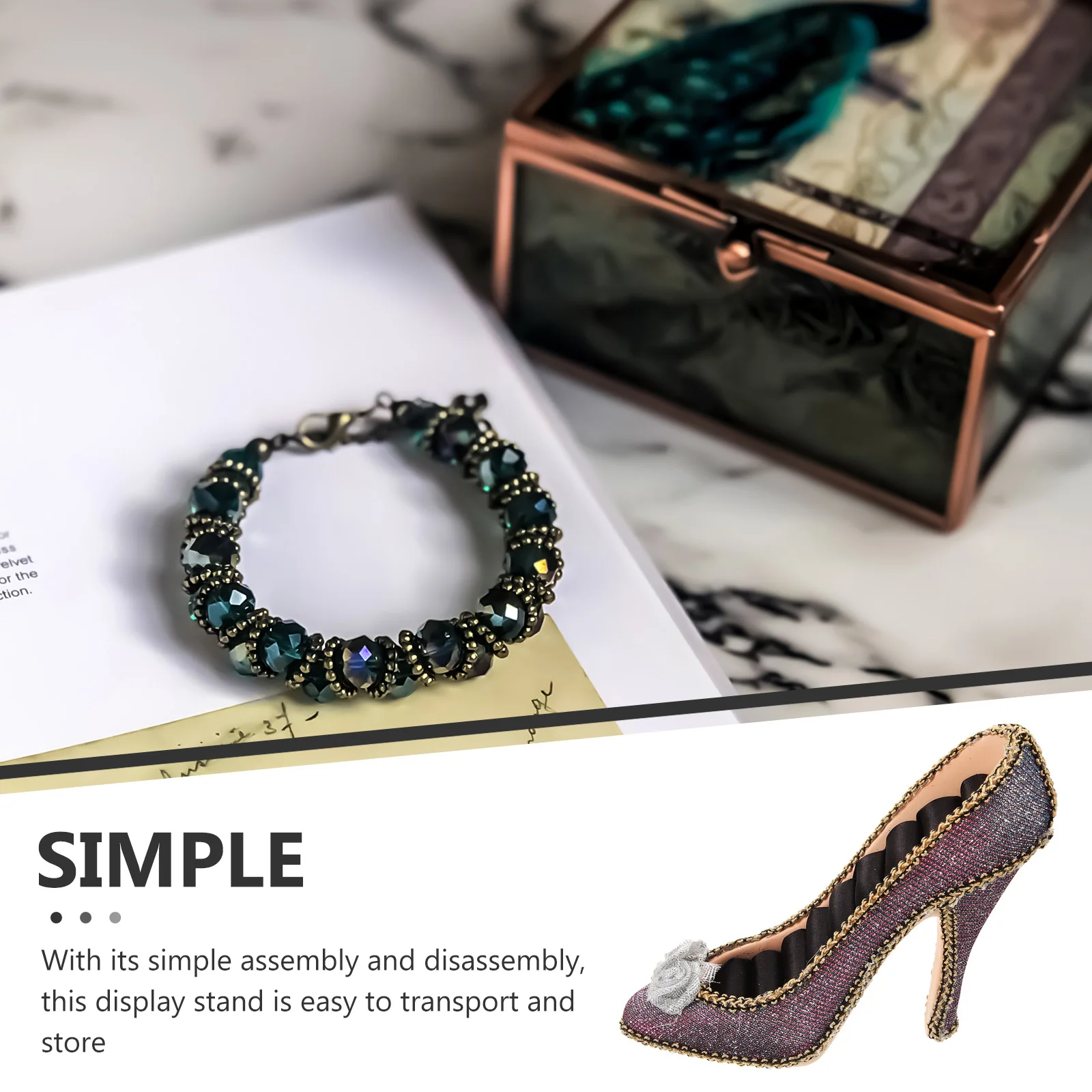 

Jewelry Display Stand High Heel Ring Holder European Style Resin Cloth Sturdy Decorative Gift Trinket Earring Stand Organizer