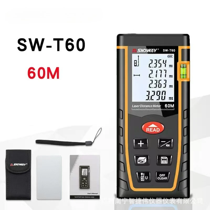 SNDWAY ليزر Rangefinder SW-T100/T60 الأشعة تحت الحمراء Rangefinder شريط القياس المسطرة الإلكترونية