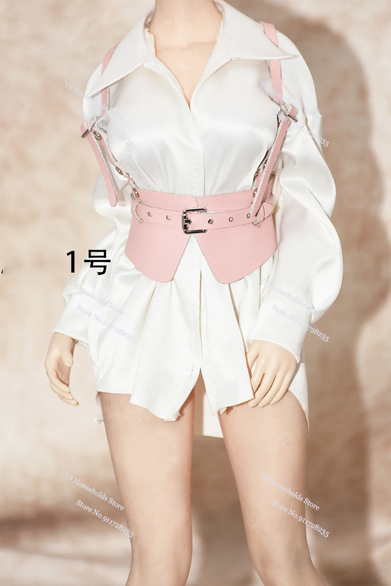 1/6 Scale Female Soldier Solid Color Silk Satin Shirt Shoulder Strap Waist Belt Decoration Accessory For 12