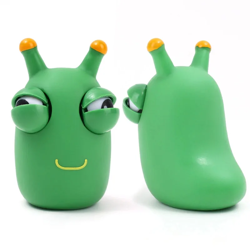 

10/5PCS Funny Green Worm Animal Eye Pop Out Squeeze Stress Relief Fidgets Toys For Anxiety Juguetes Antiestrés Para Niños