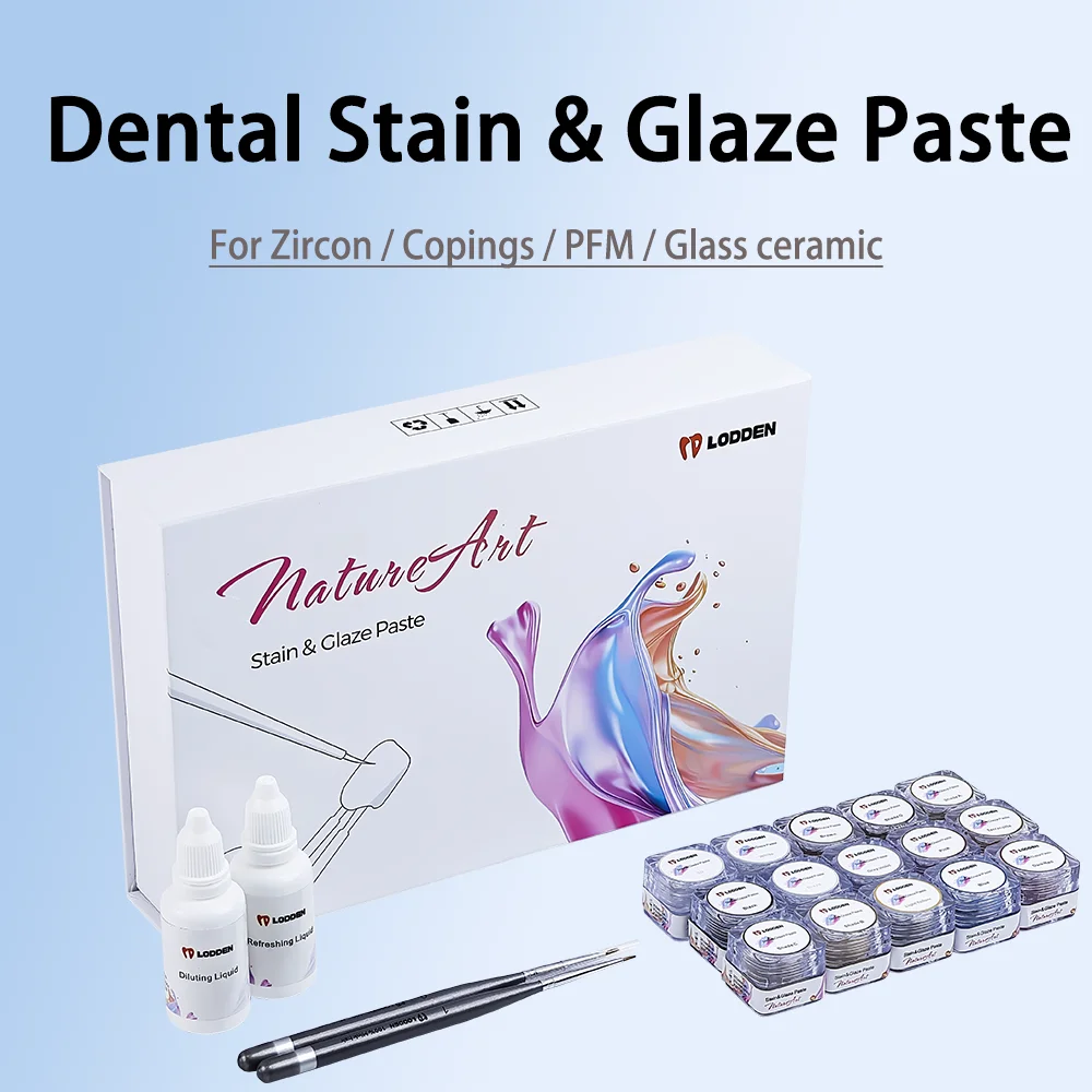 Dental Stain & Glaze Paste 4g Porcelain  for Zirconia Lithium Disilicate Glass Ceramic Low Temperature Glaze