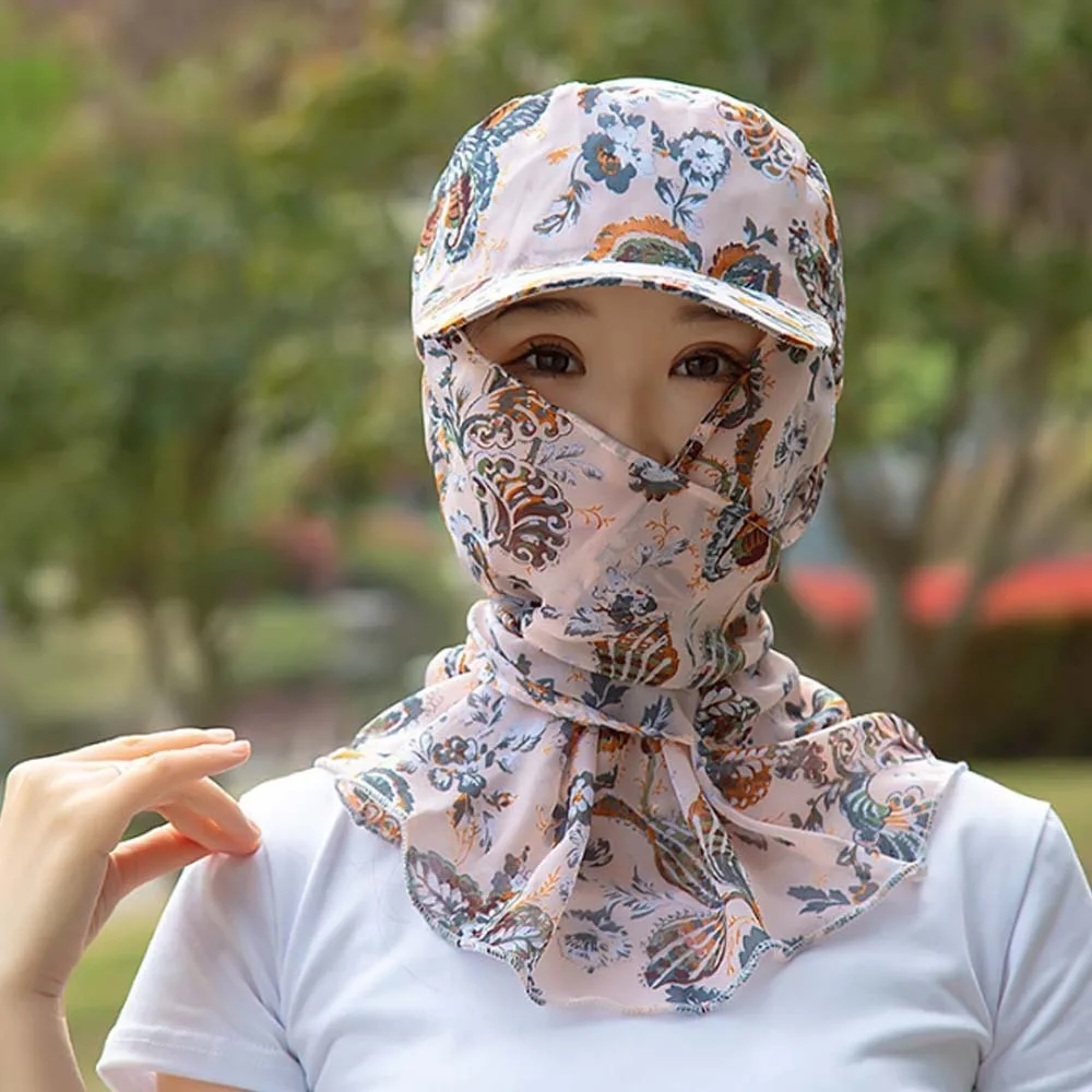 Peaked Cap Flower Picking Tea Hat Portable Breathable Sunshade Shawl Cap Thin Cotton Neck Protection Hat Outdoor