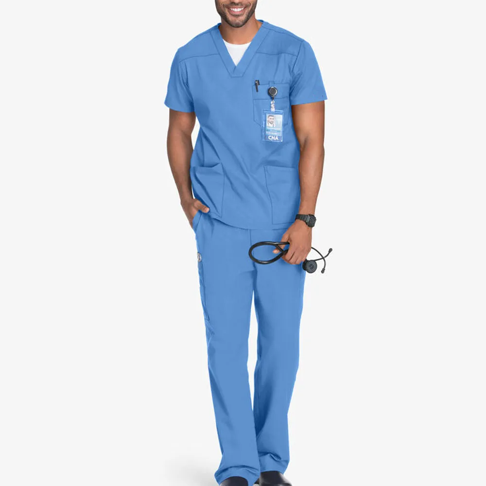 Wholesale Fashionable Hospital Staff Workwear Men's Scrubs Uniforms Sets Scrubs Hospital Nursing Uniform Clinic