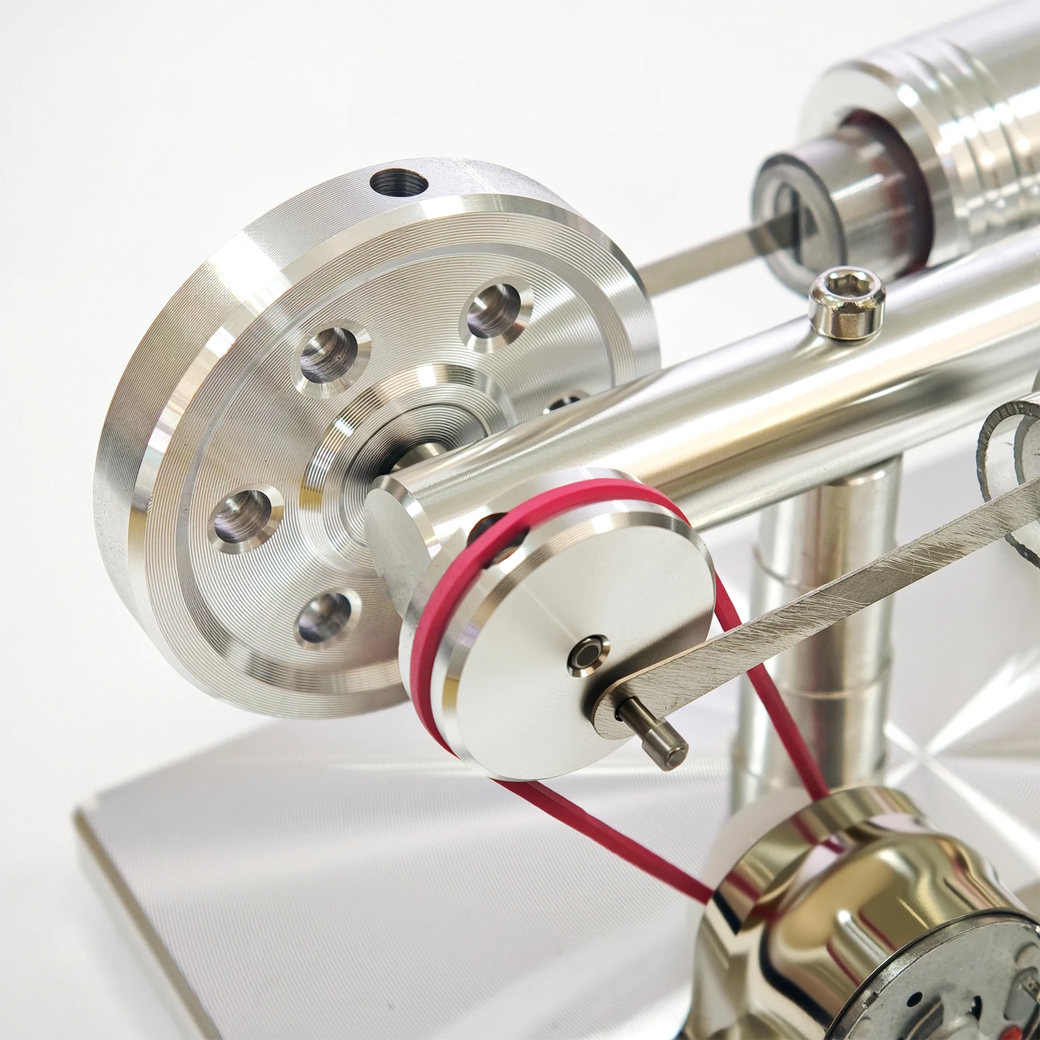 Modelo de generador Stirling de un solo cilindro, motor de combustión externa, modelo de motor de vapor, adorno de juguete, motor Stirling de alta potencia