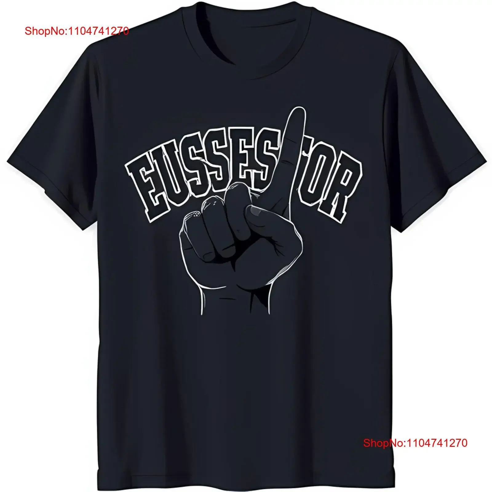 

Vintage Black T Shirt with White Pointing Hand 'EUSSES FOR' vintage Washed graphic streetwear Slightly Stylish Versatile