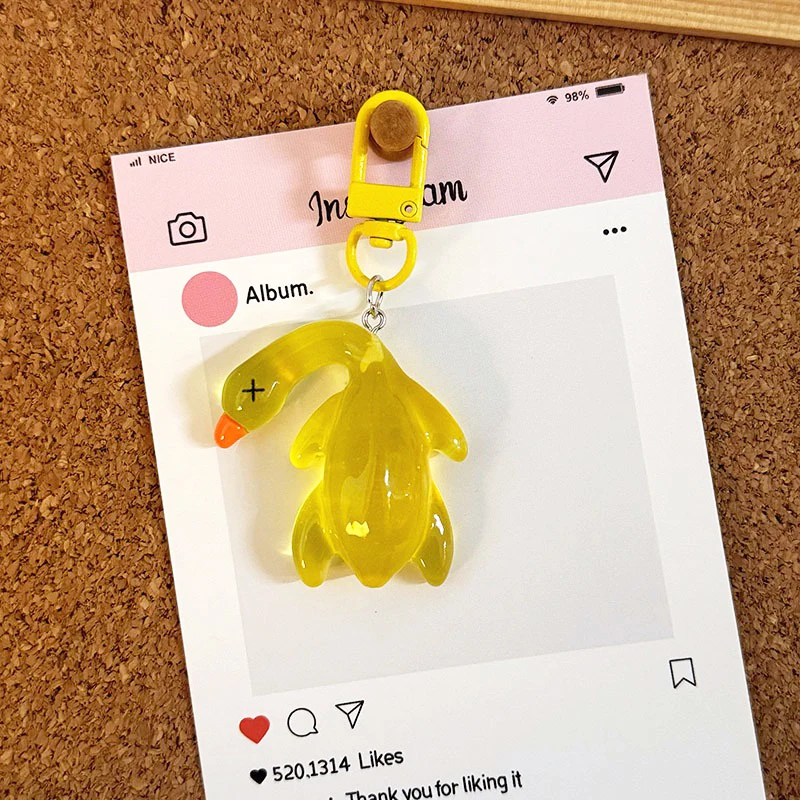 Lightweight Color Change  Roast Duck  Keychain Fun Ice Keychain Small Resin Best Friend Gift for Accessory Student Present