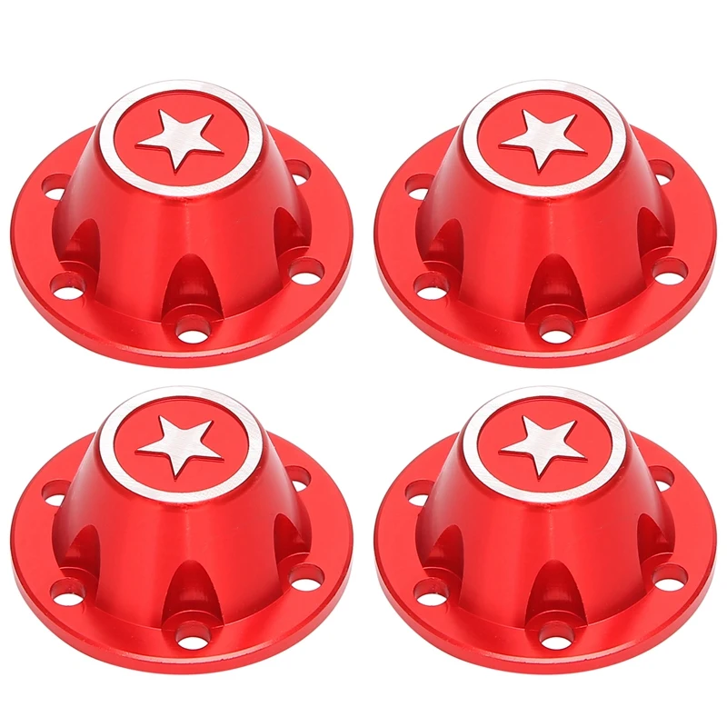 4Pcs CNC Metal Wheel Rim Center Cap Anti-Loose Tire Nut For Axial SCX6 JEEP JLU 1/6 RC Crawler Car Upgrade Parts