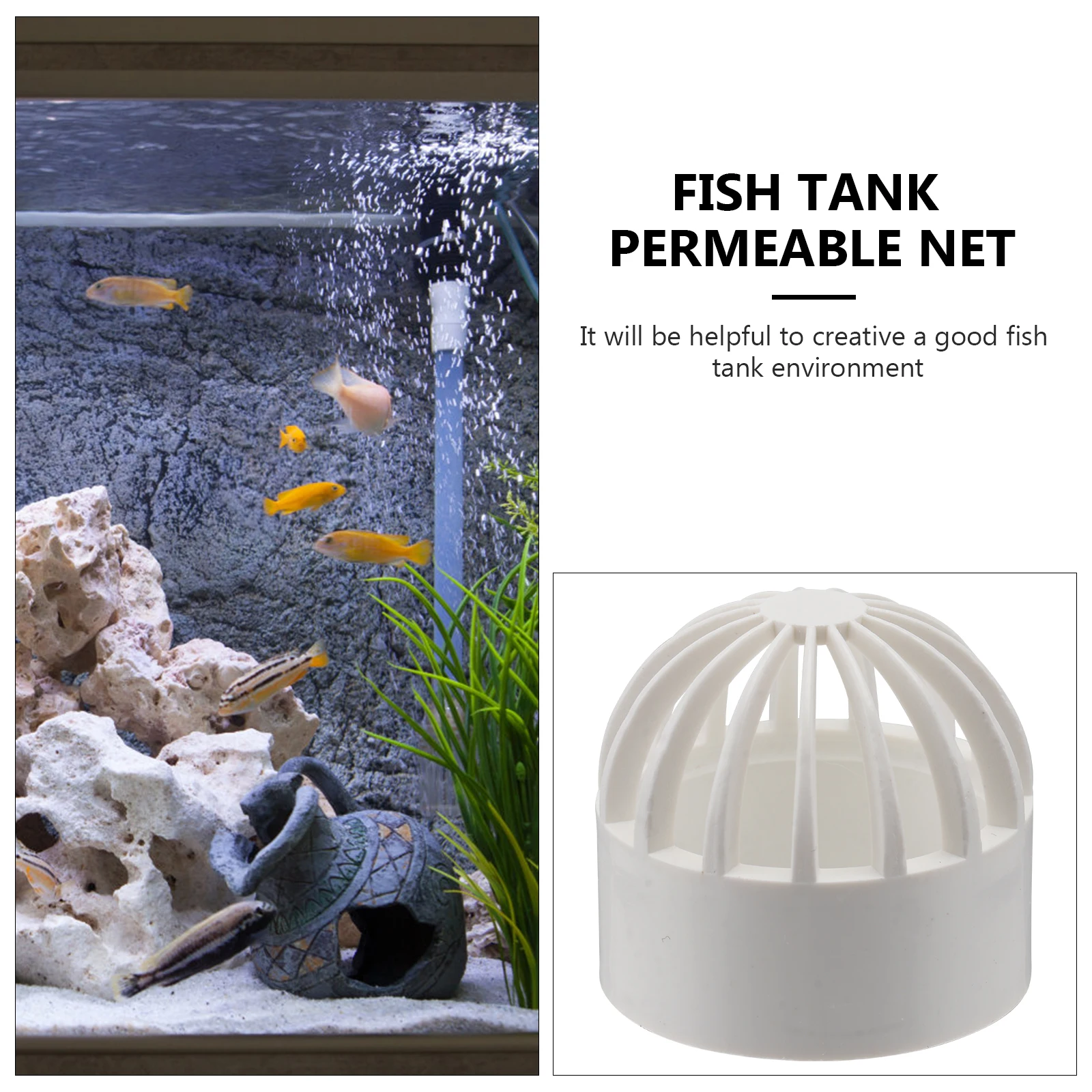 

2 PCS Breathable Cap Fish Pond Filter Cover White Aquarium Inlet Protection Net