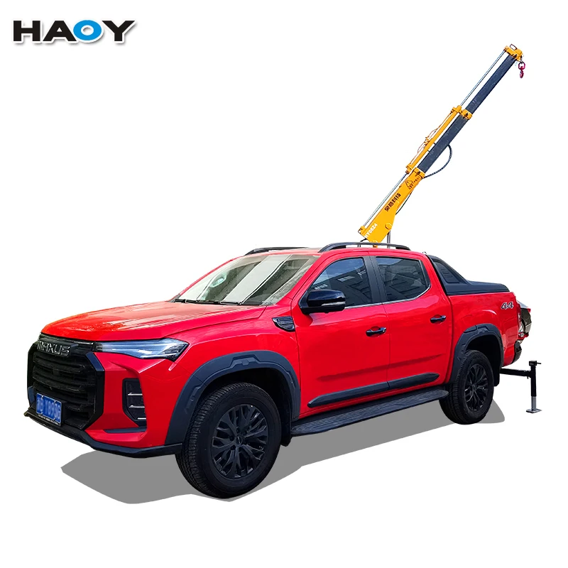 HAOY brand new 0.8ton mini pickup truck crane small hydraulic crane machine for sale