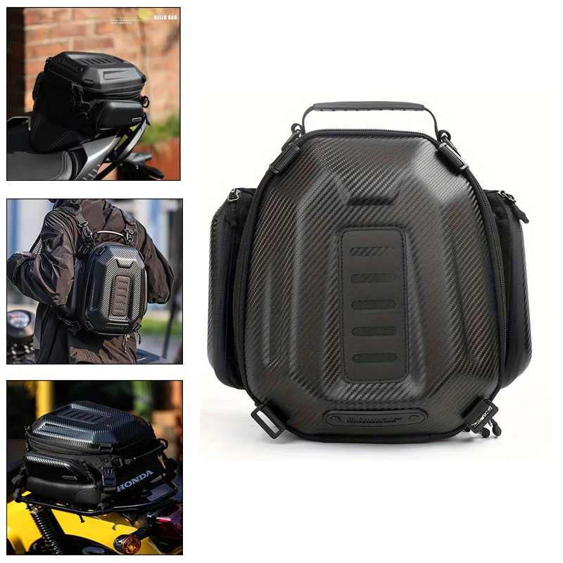 

Сумка для мотоциклетного шлема 20-35L EVA с твердым корпусом, универсальная сумка на заднее сиденье, дорожная сумка, рюкзак для верховой езды или ремень для крепления сумки на заднее сиденье