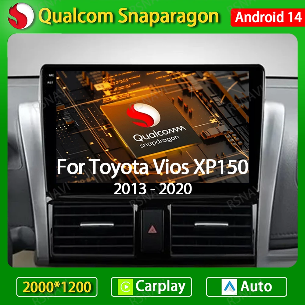 

Автомагнитола на Android 14 для TOYOTA VIOS YARIS 2013, 2014, 2015, 2016, Carplay, автомобильный мультимедийный видеоплеер, GPS-навигация, камера 360, 4G