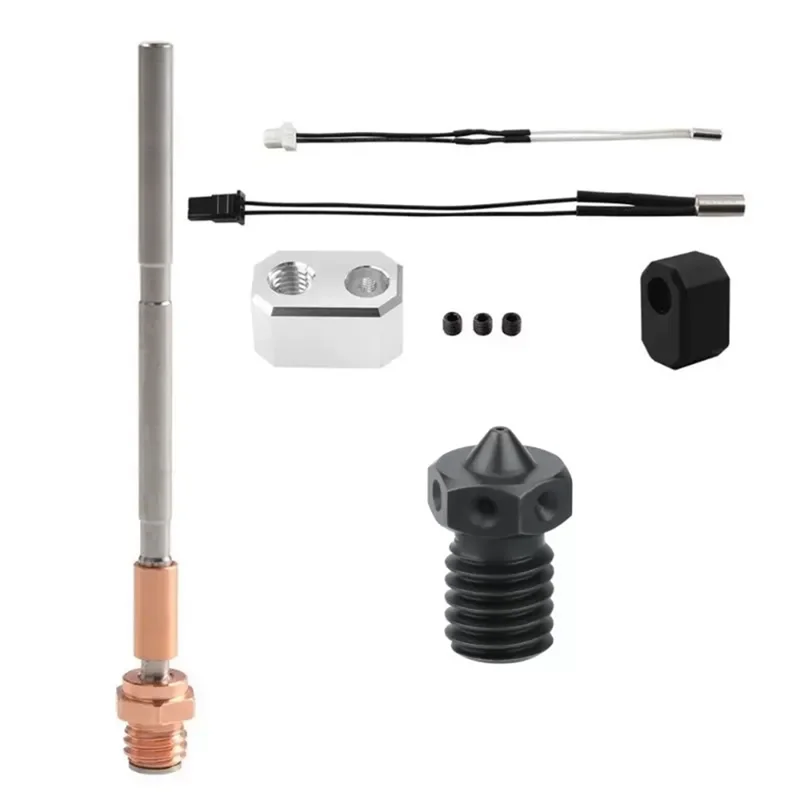 

Durable-для Prusa I3 MK4 экструдер Hotend комплект 0,4 мм сопло из закаленной стали алюминиевый нагревательный блок 24 В 40 Вт нагревательный стержень, для Prusa I3