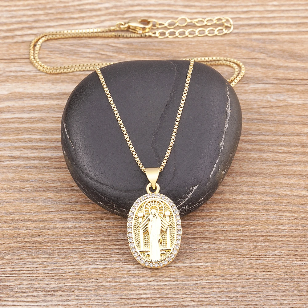 AIBEF Religious Belief Jewelry Accessories Virgin Mary Religion Charms Pendant Necklaces For Men Woman Jewelry