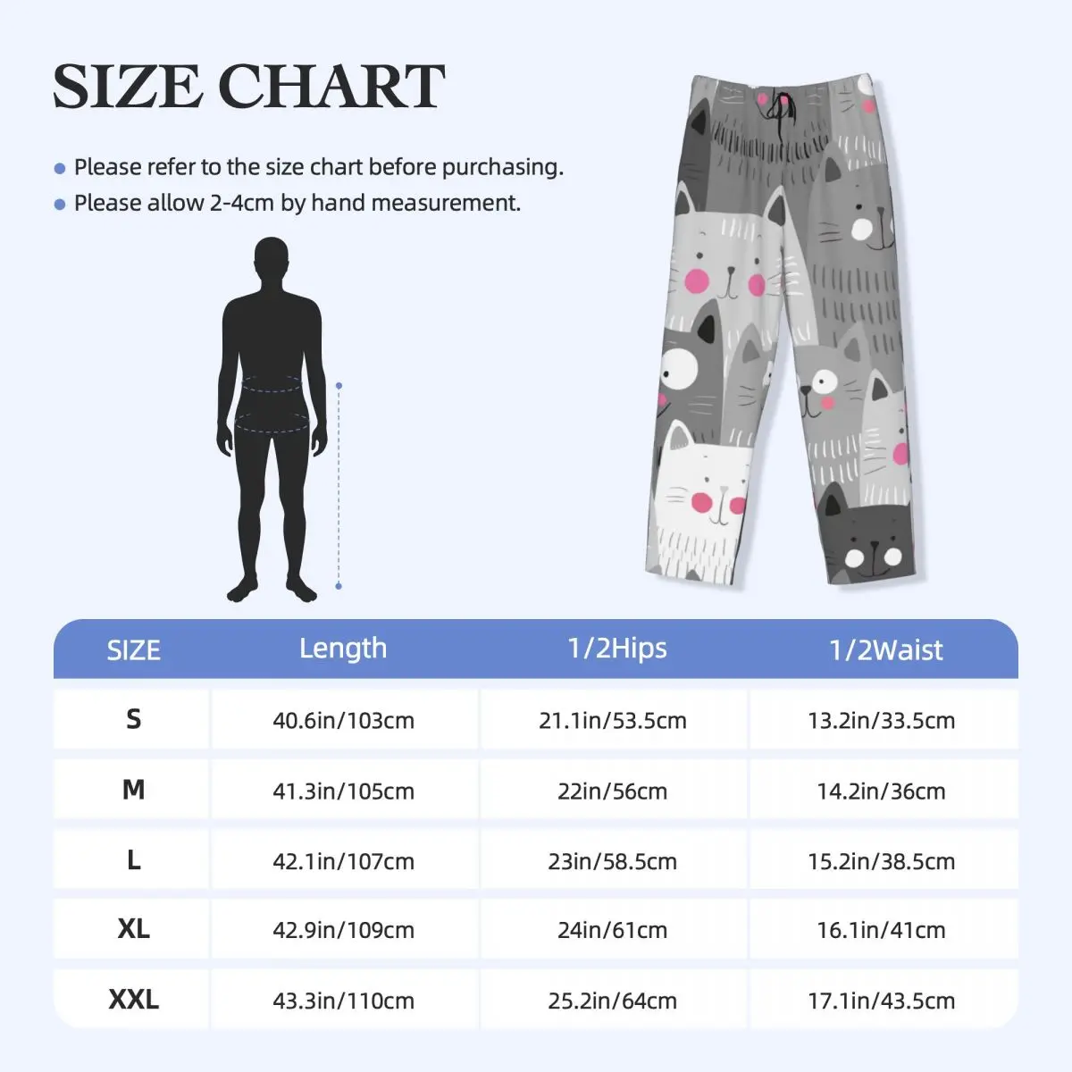 Pantalones de pijama para hombre, ropa de dormir con diseño de gatos bonitos