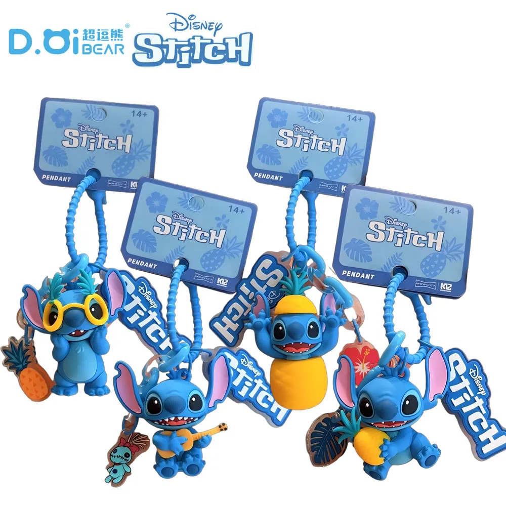 

Genuine Stitch Keychains Summer Pineapple Cartoon Backpack Charms Fruit Design Key Ring Stylish Anime Peripheral Gifts for Teens