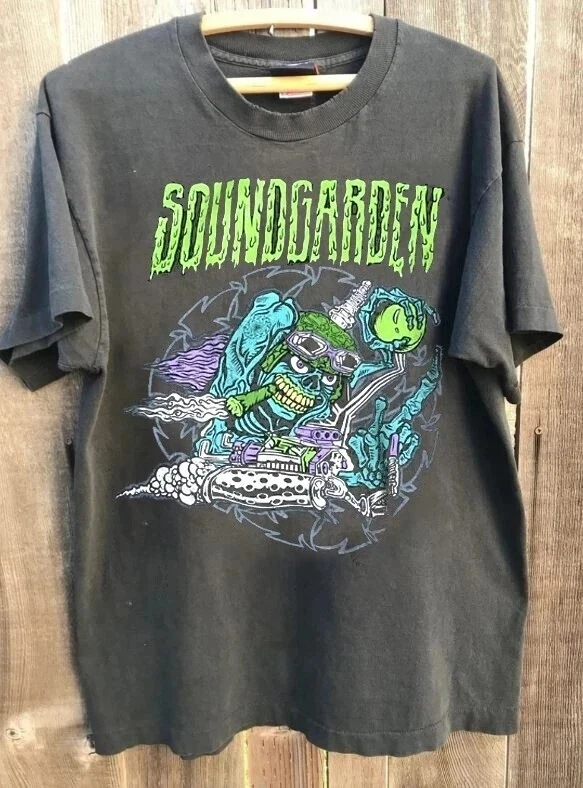 Camiseta Clássica da Banda de Rock Soundgarden com Estampa, T-Shirt de Algodão para Mulheres e Homens, Moda Casual Oversize de Verão