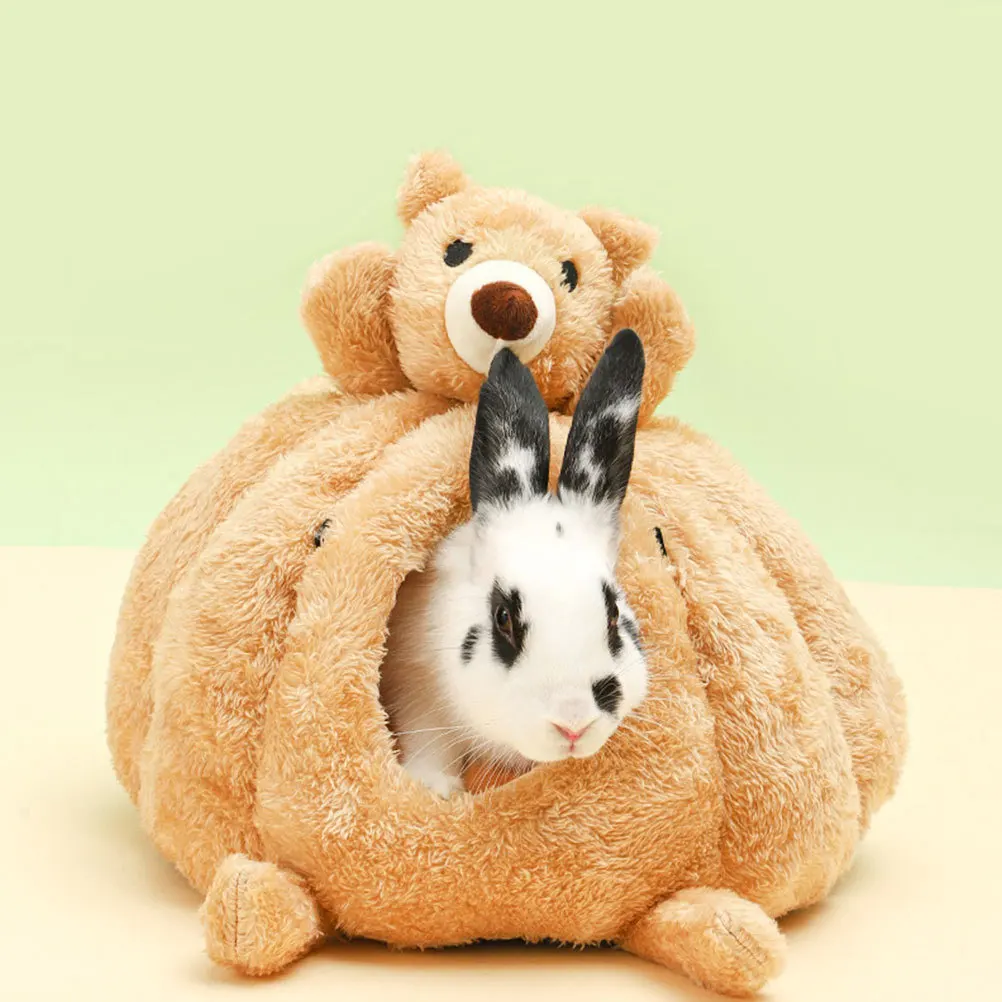 

Bear Head Cotton Nest For Small Pets, Warm Hamster Hideout House, Sturdy Chinchilla Hut Bed, Small Animal Sleeping Shelter, Pet