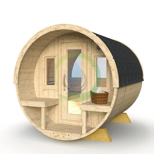 Hot Sale Whole Piece Wood Outside 4 Persons Spruce Outdoor Sauna