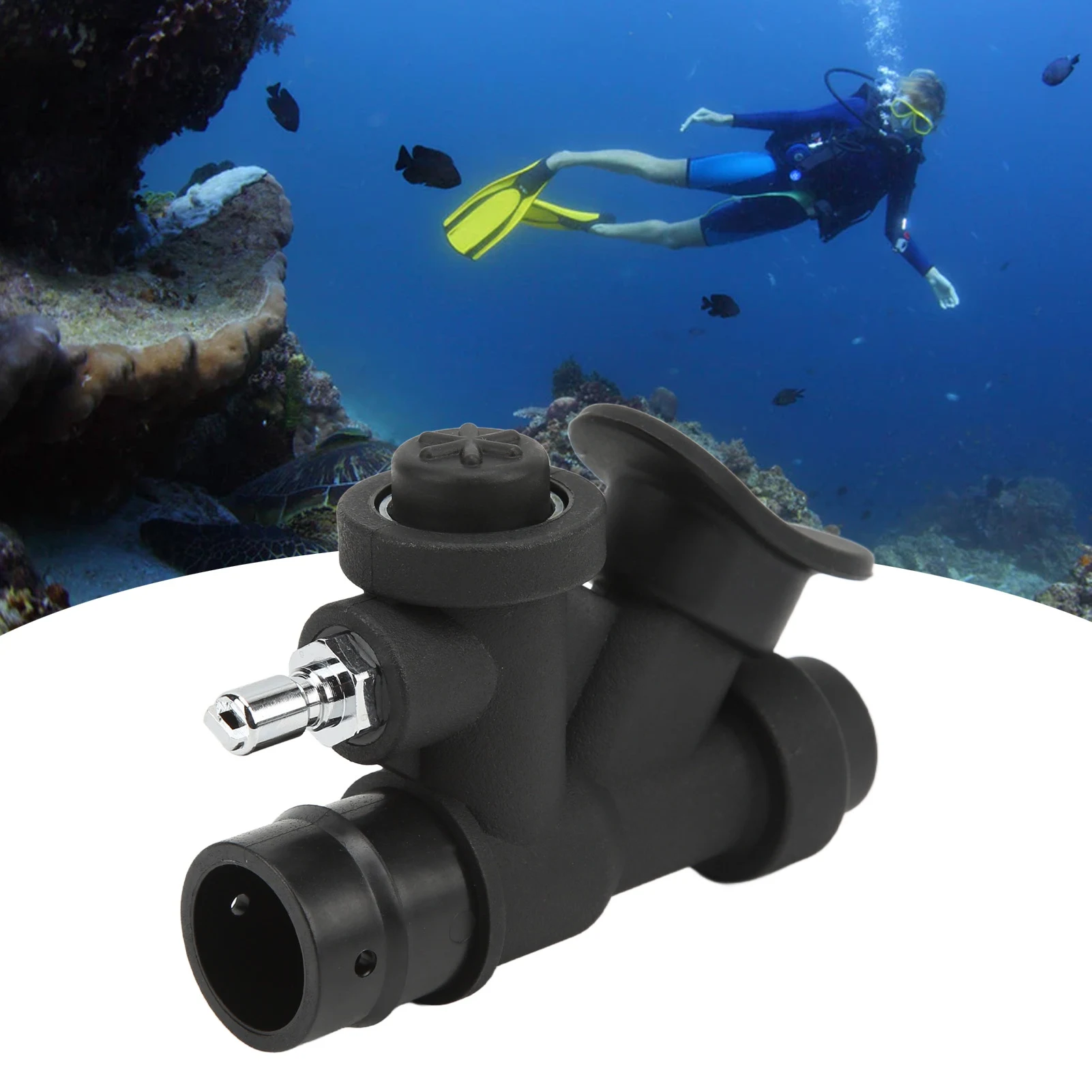 Picture 6: Scuba Diving Universal 45 Degree Oral Power Inflator K Shaped Valve Relief Valve for Standard 1 Inch Hose