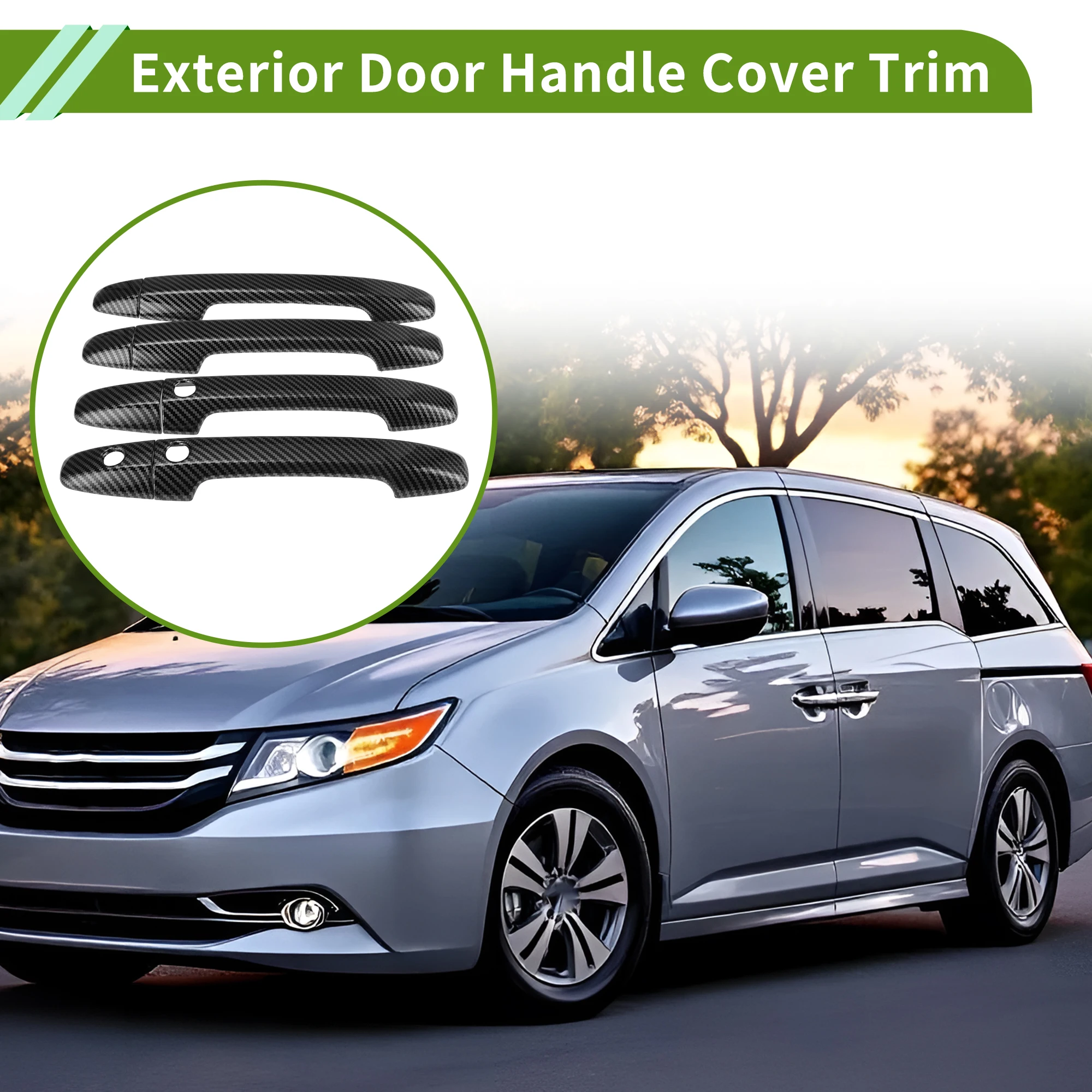 

UXCELL Exterior Door Handle Cover Trim Front Rear Door Handle Cover for Honda Odyssey No Keyless Hole Carbon Fiber Pattern