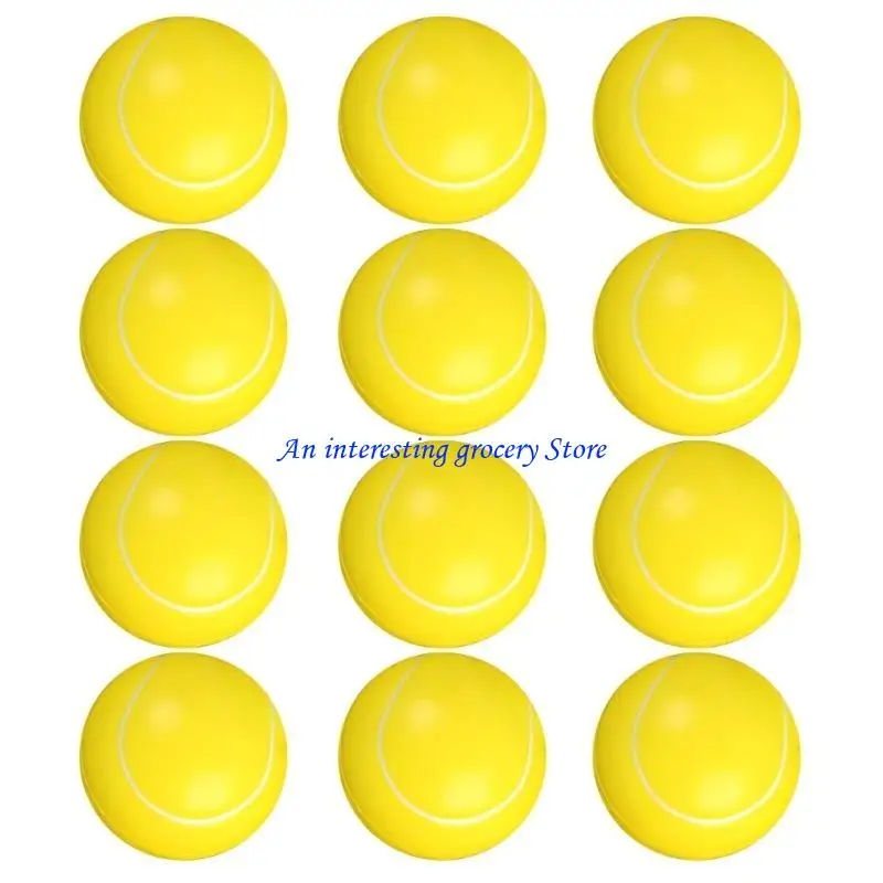 

652D 12Pieces High Elasticities Soft Foam Tennis Easy Grip Soft Foam Tennis Miniature Kids Friendly for Sports