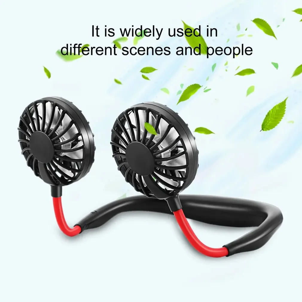 Mini USB Rechargeable Hands-Free Neck Fan 2000mAh Portable Sports Fan